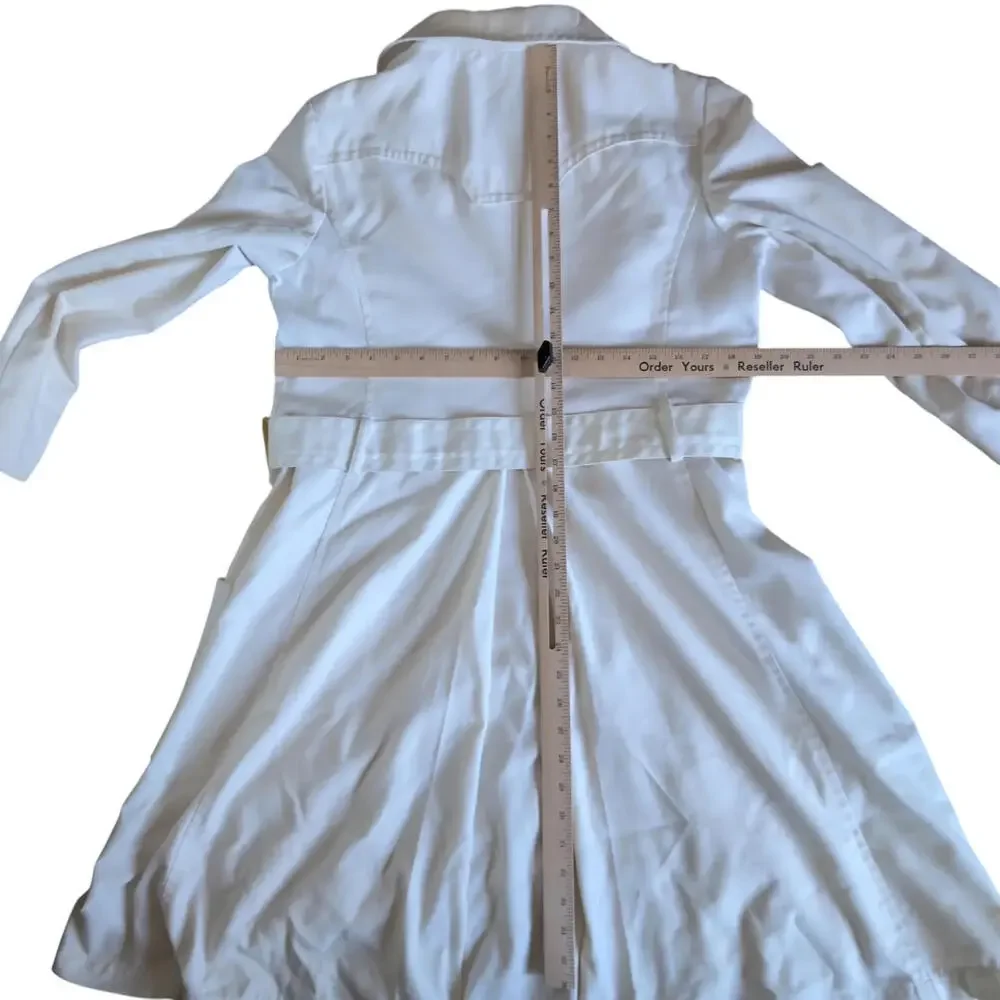 Vintage London Fog Coat Womens 12 White Belted Trench Rain Caribe Cloth‎ 60s